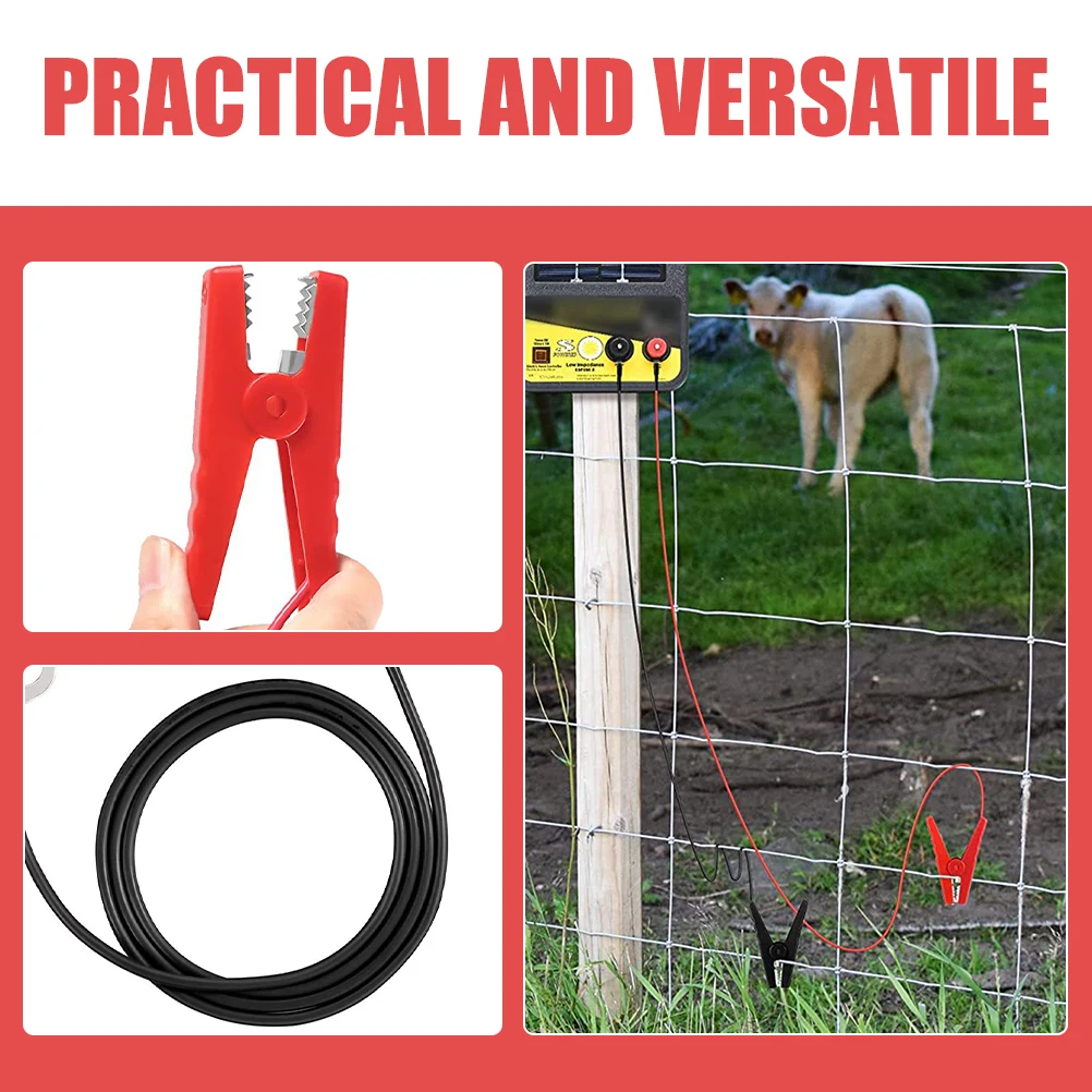 

Charging Cable Fence Wire Jumper Cables Fencing Electronic Connector Heavy Duty Clamps Rope Head Wires