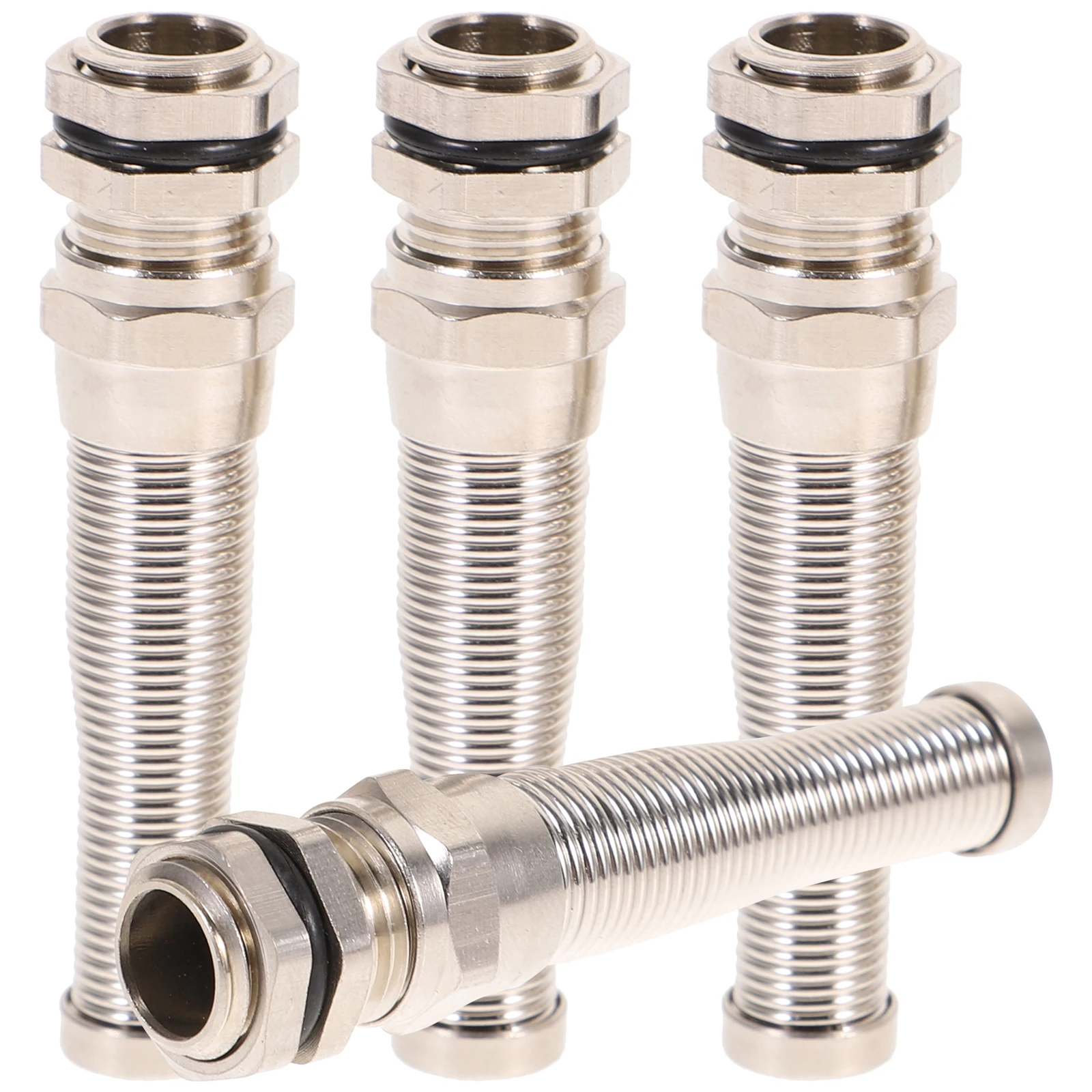

4pcs Brass Cable Gland Joint Nickel Plated Waterproof Strain Relief Connector For Electrical Box Cable Fixing Garden Water