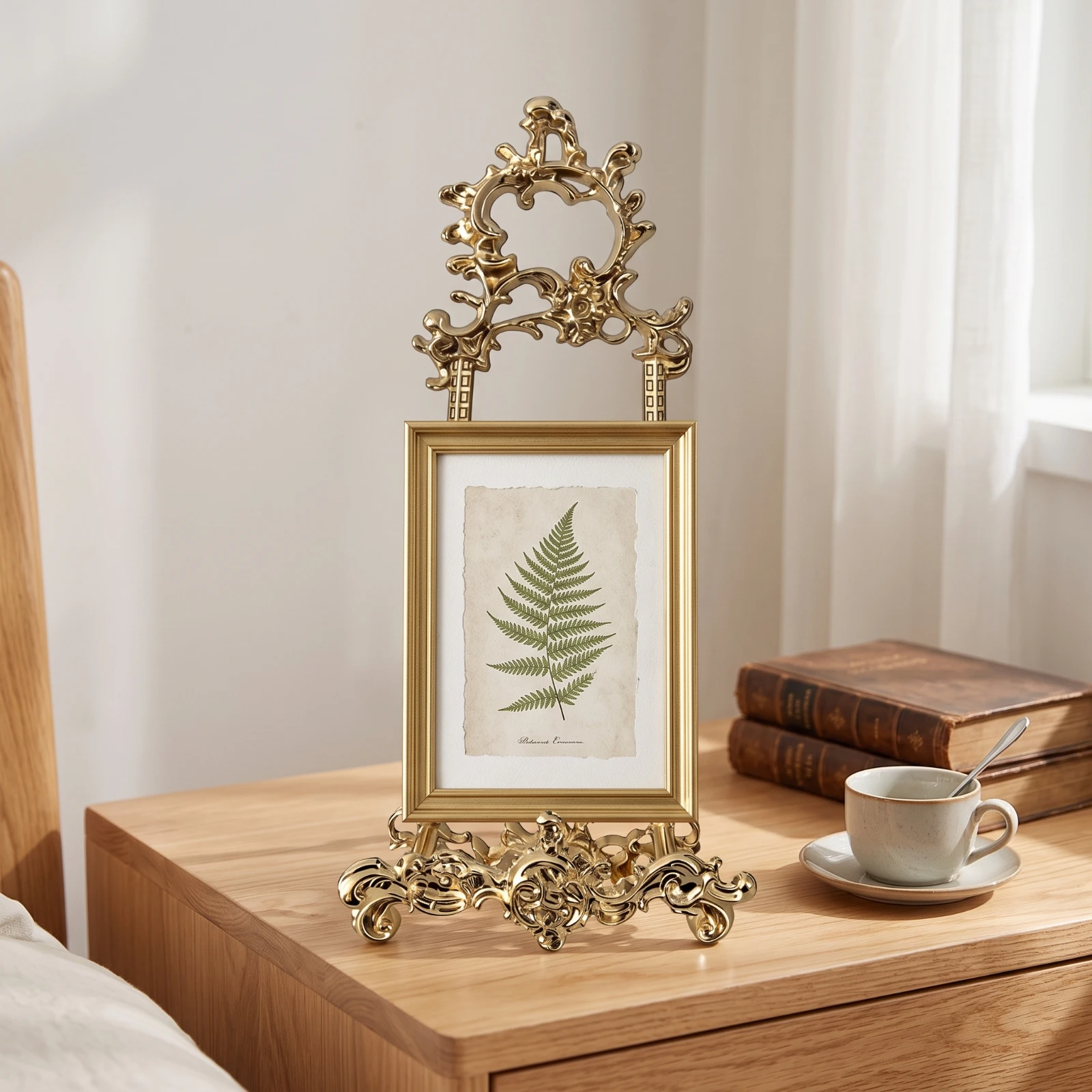 Easel with Scrollwork Metal Tabletop Easel Plate Display Stand Freestanding Plate Stand Tripod-Style for Home Decorators