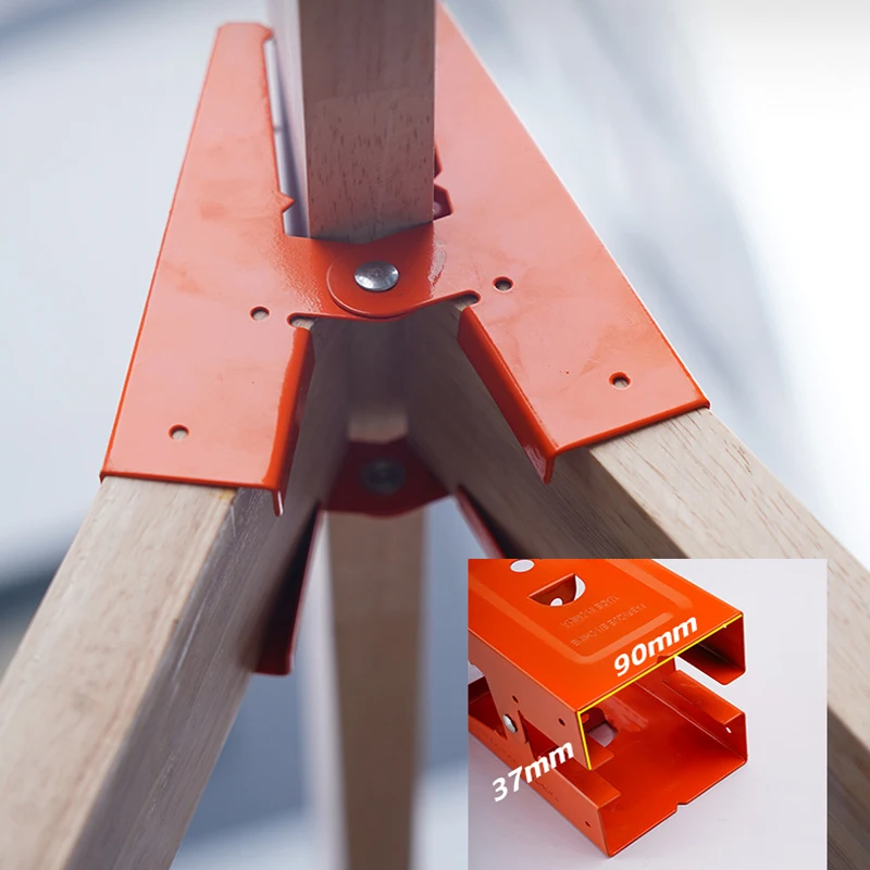 2Pcs Sawhorse Bracket, Durable & Easy Metal Brackets for Creating Sturdy & Reliable Sawhorses Woodworking Table Bracket Tools