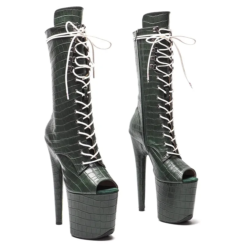 

New 20CM/8inches PU Upper Modern Sexy Nightclub Pole Dance Shoes High Heel Platform Women's Boots 613