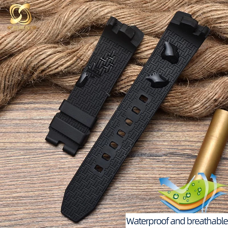 WaterproofFluororubber Watch Strap For Hamilton VENTURA  H24525331 H24585331 24551331 H24595331 Soft Sport 20mm Rubber Watchband