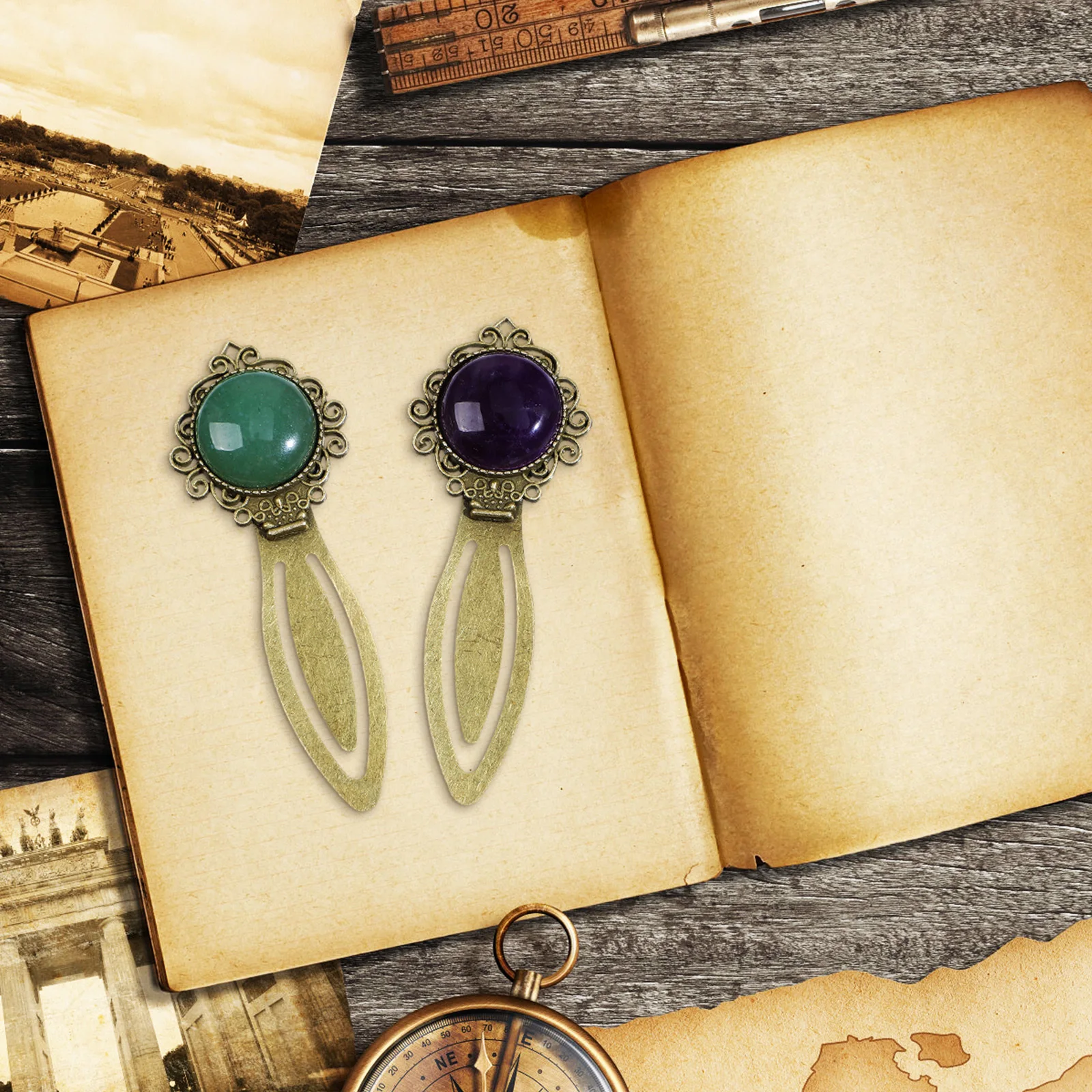 

2Pcs Retro Style Metal Bookmarks Intricate Designs for Book Lovers Long Lasting Use Elegant Gift Idea for Students Teachers