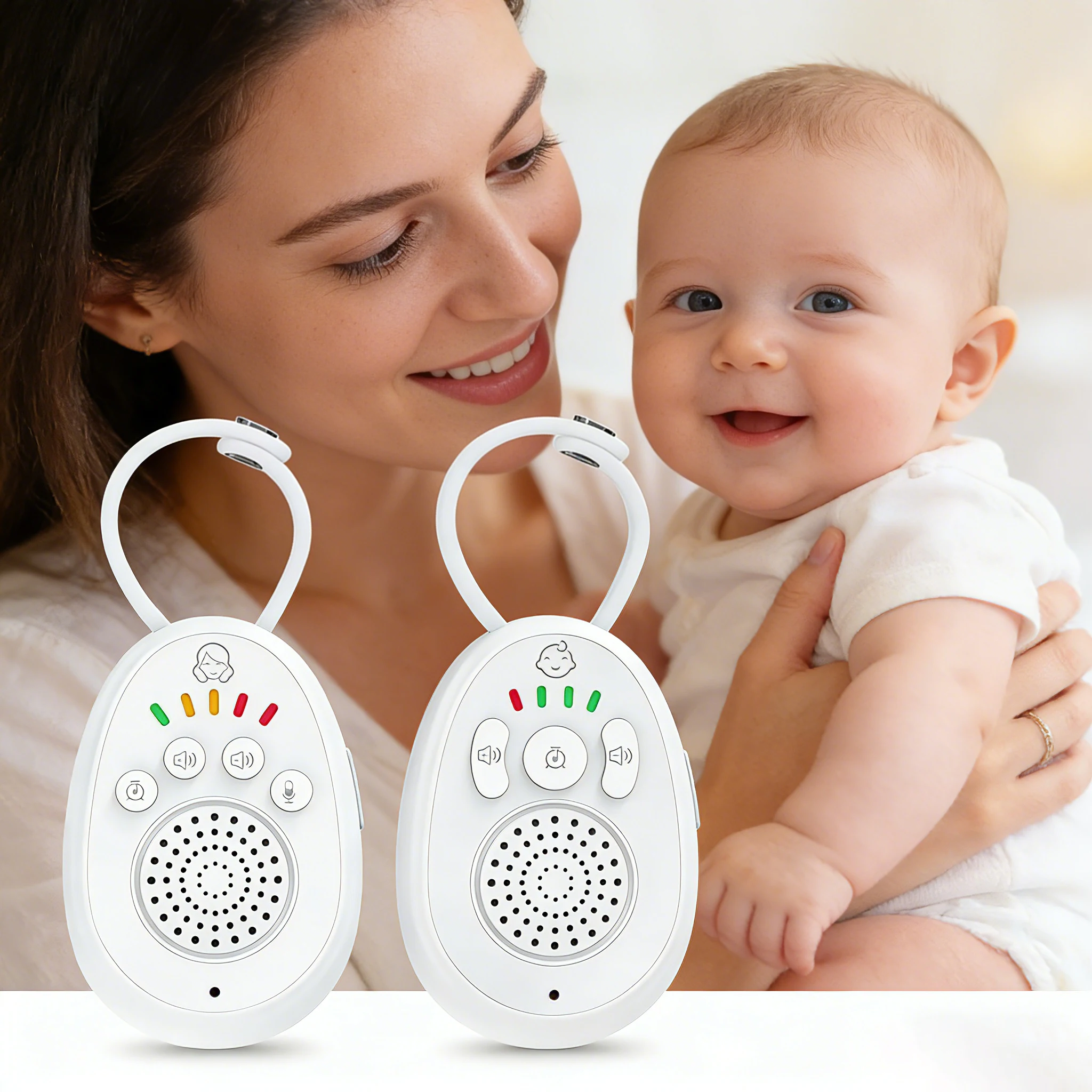 ABM01 Ninna nanna Baby Monitor wireless Piccolo audio portatile Batteria ricaricabile Strumento per la cura del bambino Interfono bidirezionale Baby Monitor