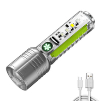 XHP50 LED Torch Lamp Type-C USB Rechargeable 800LM Portable Flashlight 6 Modes IPX4 Waterproof for Camping Banknote Verification