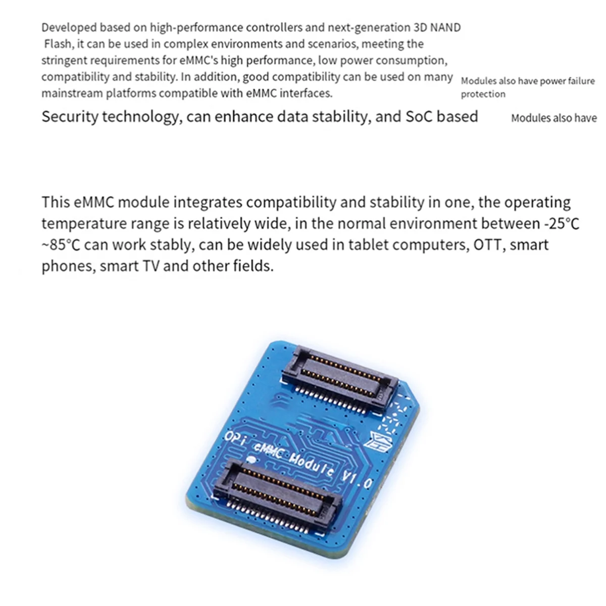 Y06A EMMC Module for 5 32GB High Performance Board with Fast Read and Write Speeds Development