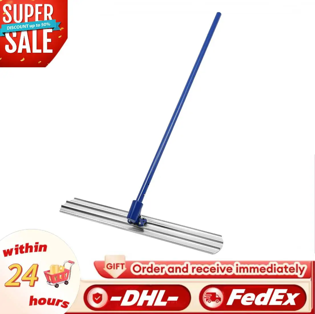 

Шпатель для инструментов для бетона 1,8 м. Большой шпатель для выравнивания бетонного тротуара 48 x 8 дюймов.