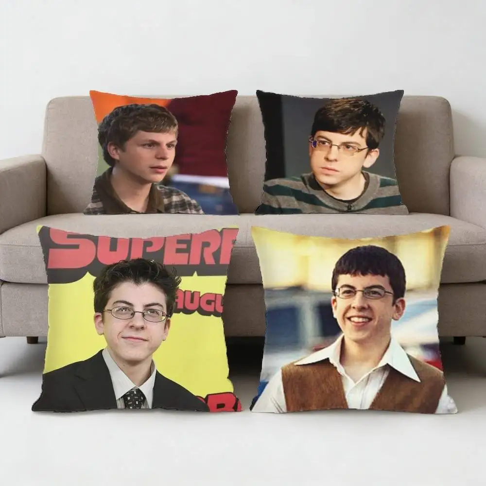 

M-Mclovin Movie S-Superbad Pillow Case Anti-dustmite Pillowcase Invisible zipper silky short plush Sofa cushion cover