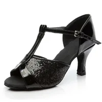 Zapatos de baile latino de salón Tango para mujer, botas de baile de Salsa latina, zapatos de baile Paty Samba Kizomba, plata, dorado y negro