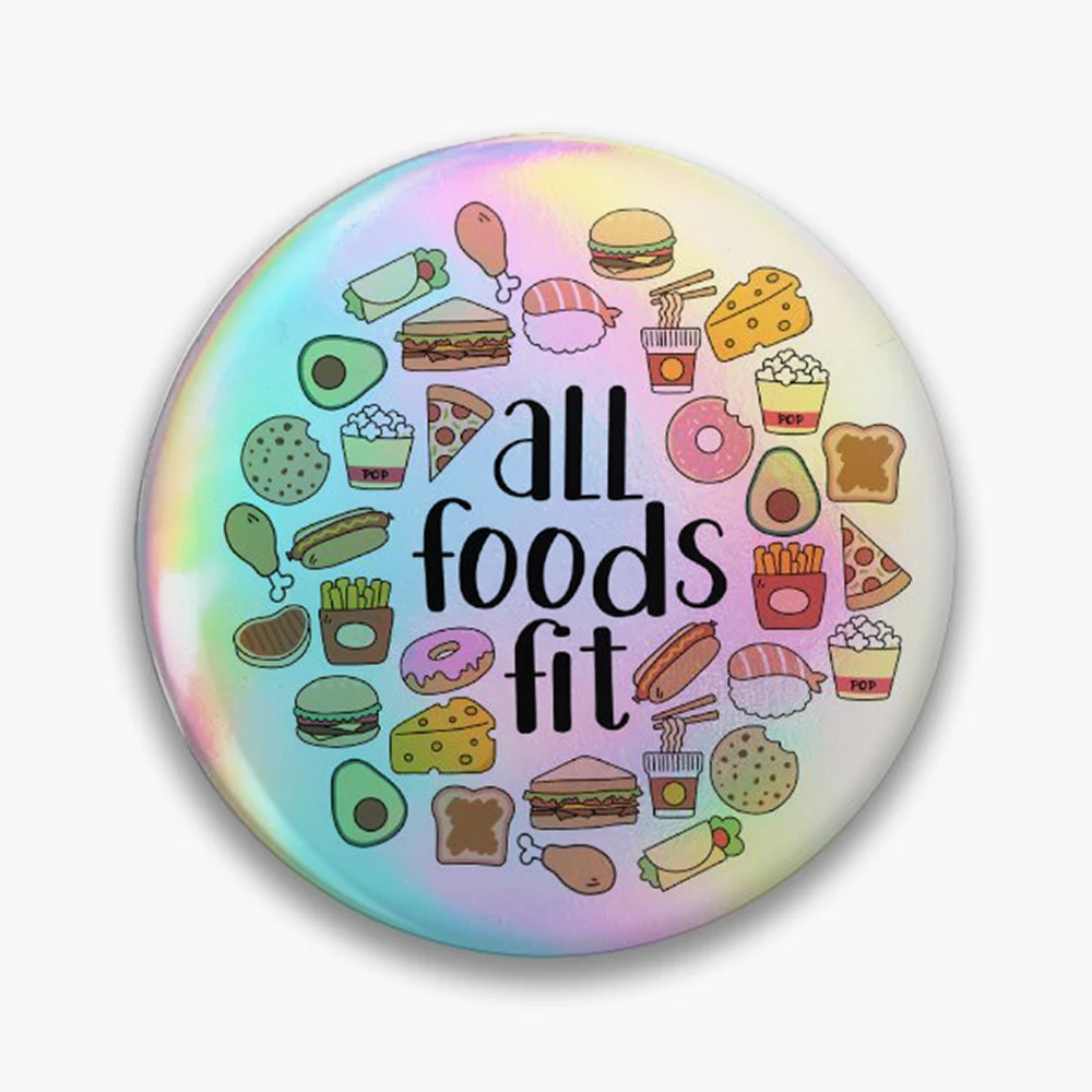 All Foods Fit  Pin Holographic Star Heart Pin Brooches Laminated Button Fashion Accessory