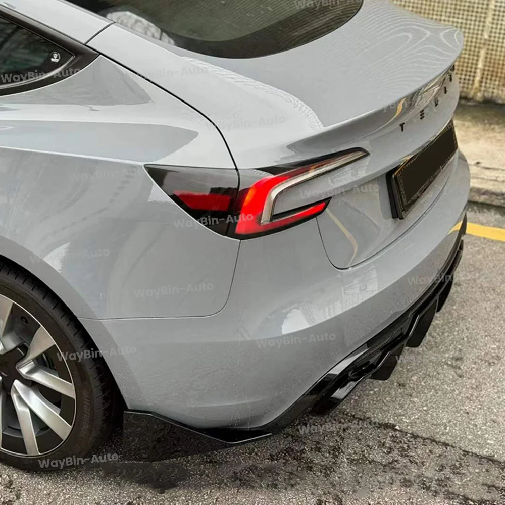 Rear Diffuser For Tesla Model 3 Highland 2024 Fast Aero Body Kits Spoiler Front Bumper Lip Side Skirt Glossy black Tunning