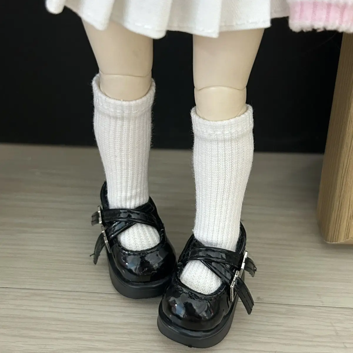 1/4 1/6 Doll's Shoes for 45/30cm Bjd Doll Size 6*2.5cm or 4.5*2.2cm Thick Soled Round Toe Shoes Toy Doll Accessories, No Doll