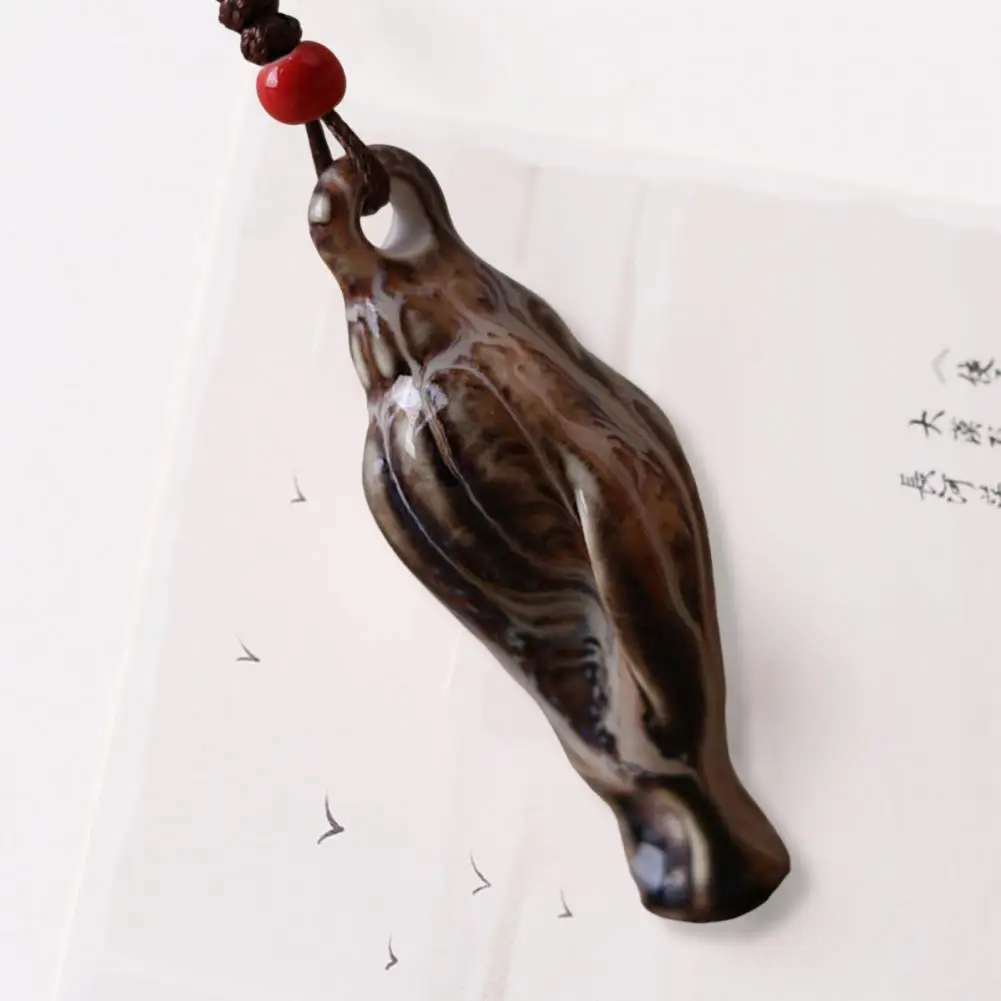 Pendant Necklace Ceramics Retro Neck Ornament Jewelry Accessory Ceramic Conch Whistle Long Necklace DIY Ceramic Fashion Necklace