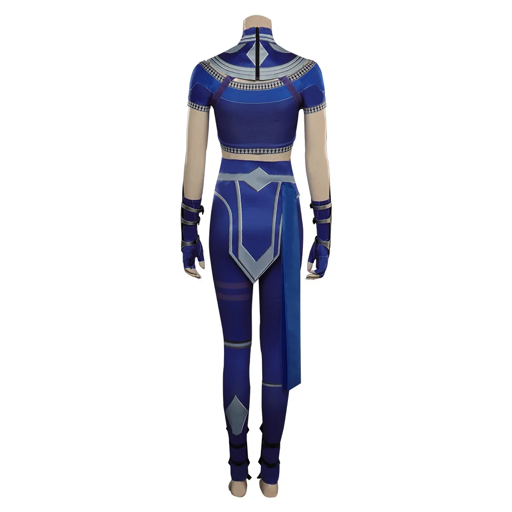 Game Kitana Cosplay Costume Mortal Cos Kombat Disguise Adult Women Pants Top Gloves Mask Outfits Halloween Carnival Party Suit