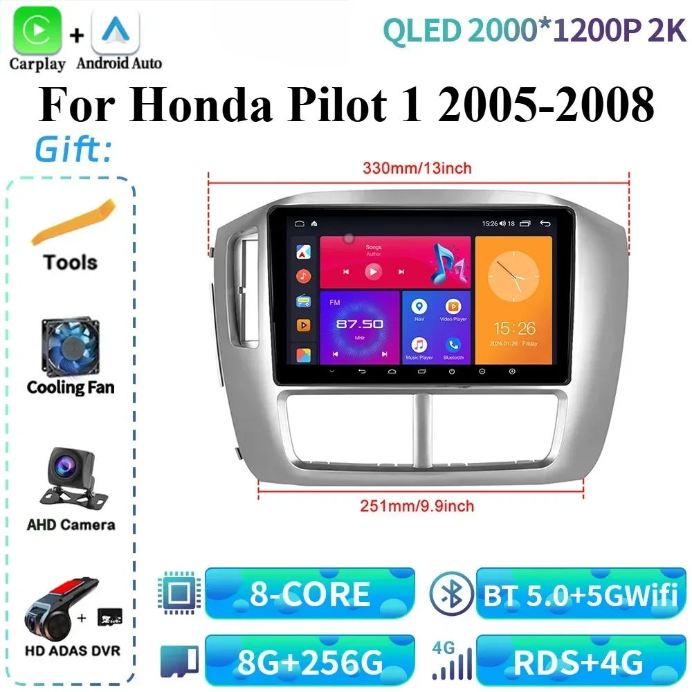 

Android 14 For Honda Pilot 1 2005-2008 Car Radio Multimedia 4G GPS Navigation Wireless Bluetooth CarPlay Touch Screen Stereo