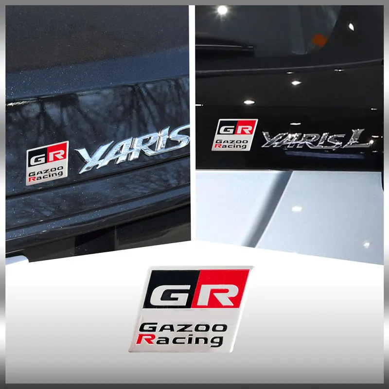 3D Aluminum Car Styling GR Sport/GR Gazoo Racing Emblem Auto Body Trunk Sticker For Toyota C-HR RAV4 YARiS Prius Harrier Corolla