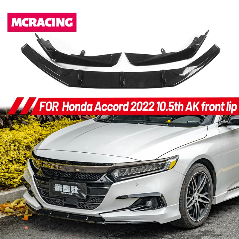 3pcs For 2021-2022 Honda Accord Painted Gloss Original Color AK JDM Front Bumper Lip Splitter Kit