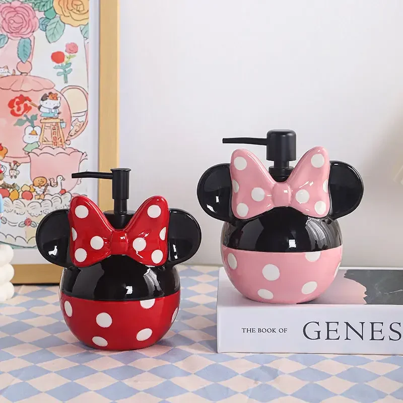 Mouse Liquid Soap Bottle Ceramic Cartoon Super Large Capacity Shampoo Hand Sanitizer Body Wash Lotion Empty Bottle