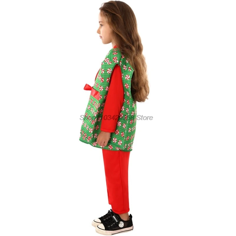 Disfraces de Navidad, cajas de regalo de dulces para niños, trajes de cosplay de Navidad, festival del campus, ropa para el escenario, abrigo, mono