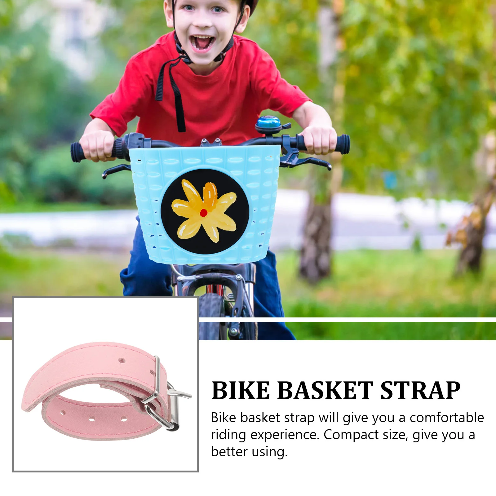 Cesta de bicicletas, accesorios de Hardware, cinturón con hebilla, colorido para niños (par rosa), práctica correa para bicicleta