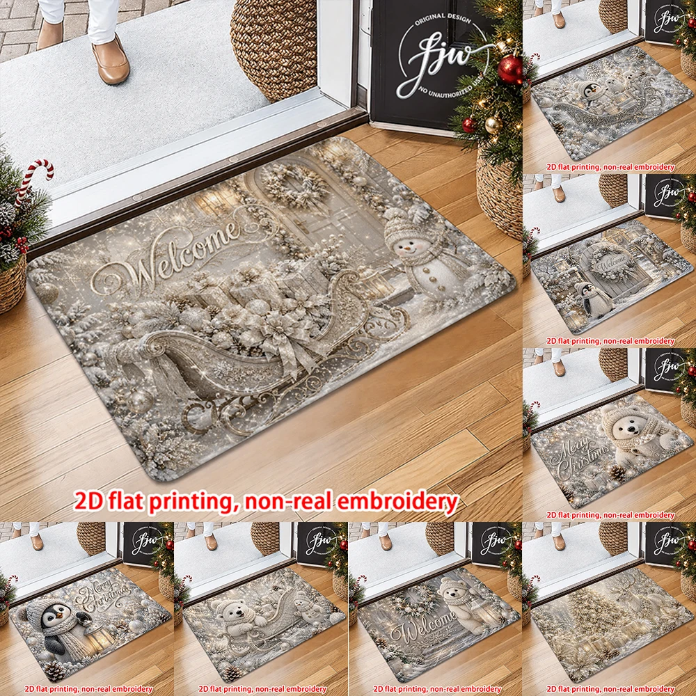 1pc Christmas Welcome Welcome Door Mat For Holiday Decor Home decoration entrance hall balcony