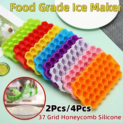 37 Grid Honeycomb Silicone Ice Cube Mold Large-capacity Ice Tray Mold Reusable Food Grade Ice Maker with Lids Popsicle Mould