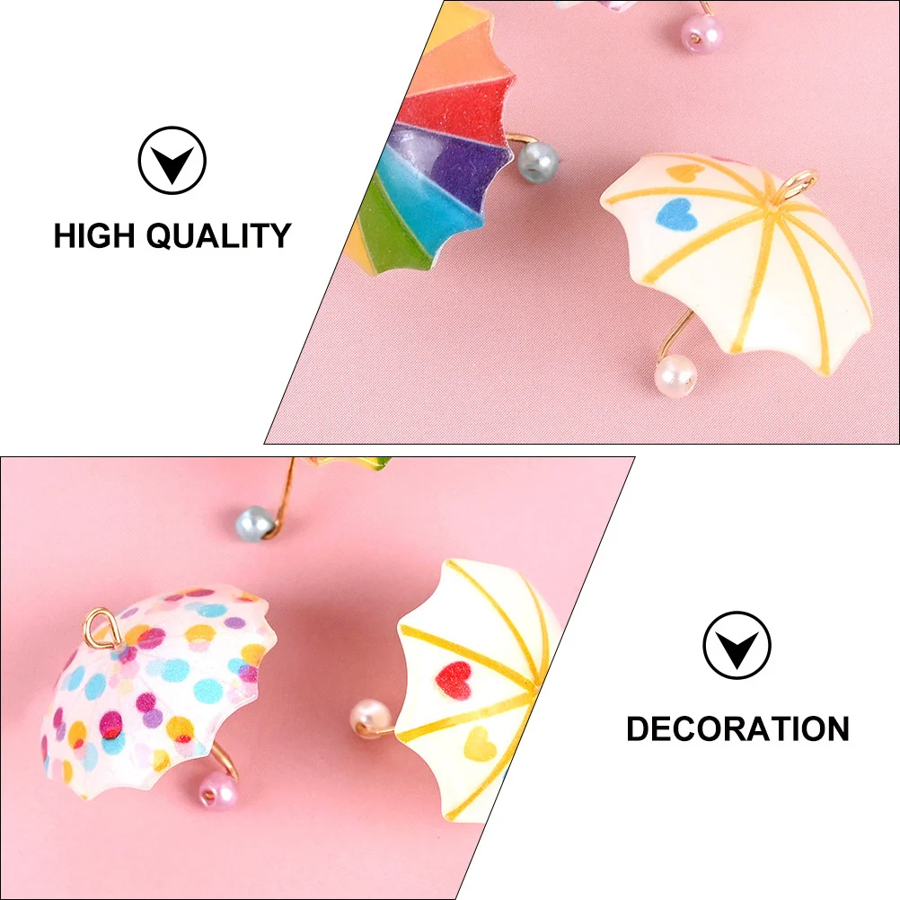 

6Pcs Resin Small Umbrella DIY Phone Case Decor Creative Craft Accessories Delicate Phone Shell Ornament DIY Decor