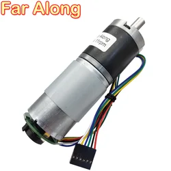 DC Geared Motor With Hall Encoder 12V 24V Planetary Metal Gearbox Long Life Adjustable Speed Reversible Low Speed High Torque