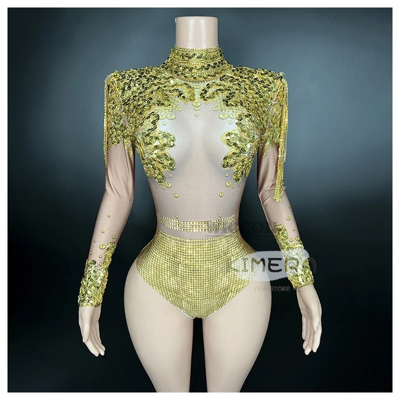 

Mirror Party Dress Gold Silver Stretch Stage Dance Dress Nightclub Party Celebrate Dress Women Dancer Performance Clothes