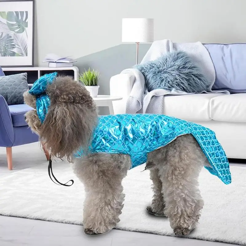 Mermaid Dog Costume Halloween Dress Costume Mermaid Dog Clothes Mermaid Small Dog Party Outfit for Small Dogs Cats Pets