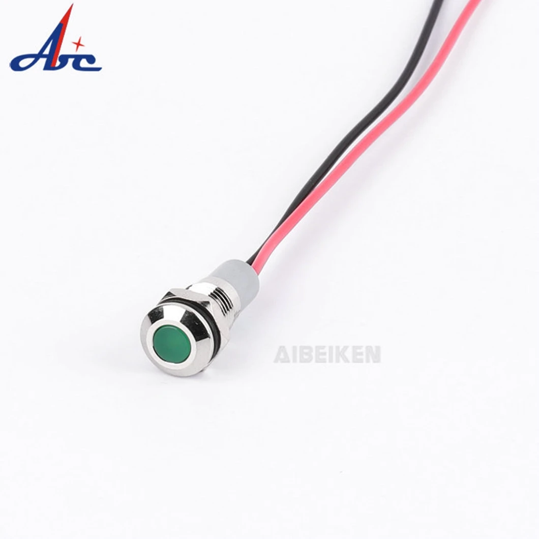 ABILKEEN 20 قطعة IB8A-FY-D 8 مللي متر الكرة رئيس مؤشر معدني ضوء DC3-6V/12-24 فولت AC110V AC220V الصناعية مصباح دليلي مع كابل 150 مللي متر