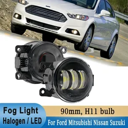 For Ford Fiesta Focus Transit Fusion MK2 MK3 C-Max 90mm Front Fog Light DRL Driving Lamps for Renault Mitsubishi Nissan Suzuki