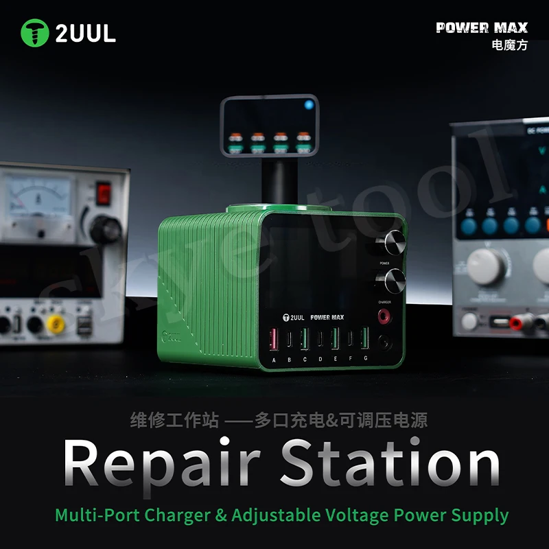 2UUL PC01 電源最大 200 ワット修理ステーション最大 65 ワット 0-24 V 調整可能な電圧電源電話修理ツールワイヤレス充電