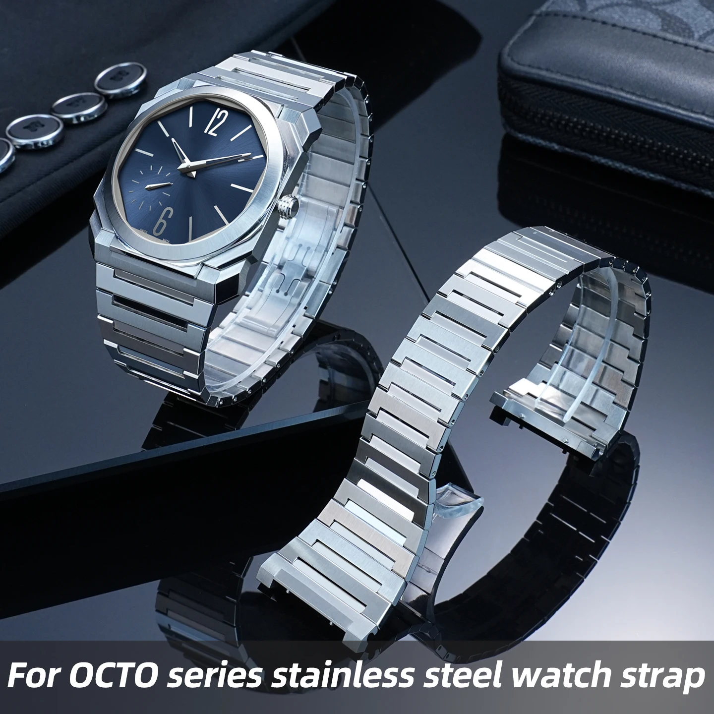 High quality Stainless steel watch strap For Bvlgari OCTO series 102711 103464 103431 3739 Solid metal Bracelet watchband 30mm