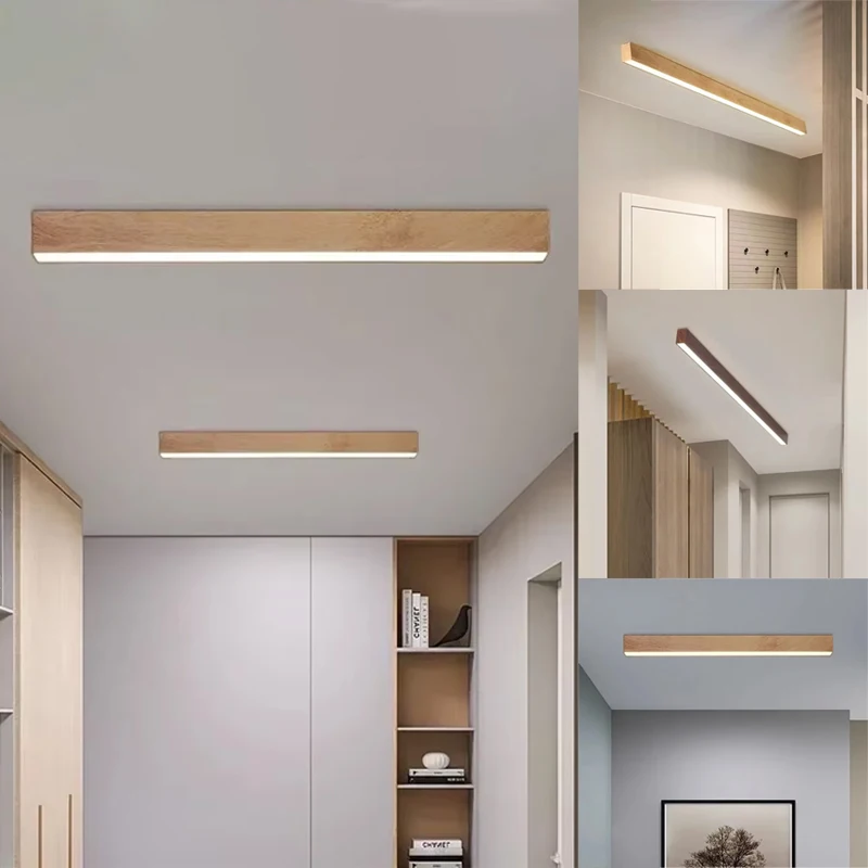 

Modern LED Ceiling Lamp for Living Dining Room Bedroom Entryway Cloakroom Wood Color Chandelier Indoor Lighting Fixtures