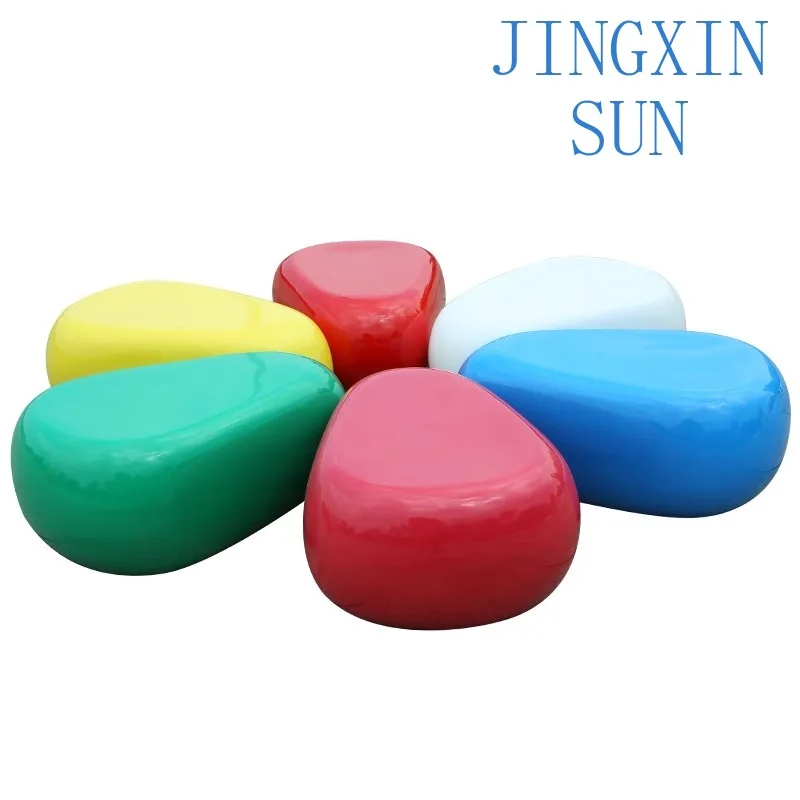 cobblestone public single stool, commercial Meichen outdoor stool, shopping mall leisure creativity