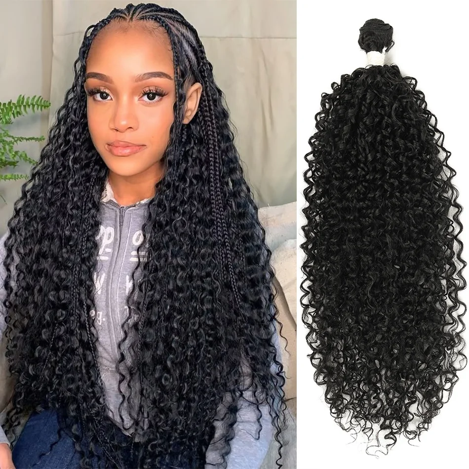 

BOL Синтетические свободные волнистые вьющиеся волосы для наращивания Длинные океанские вьющиеся пучки волос Черные искусственные вязанные крючком волосы для женщин Термостойкие