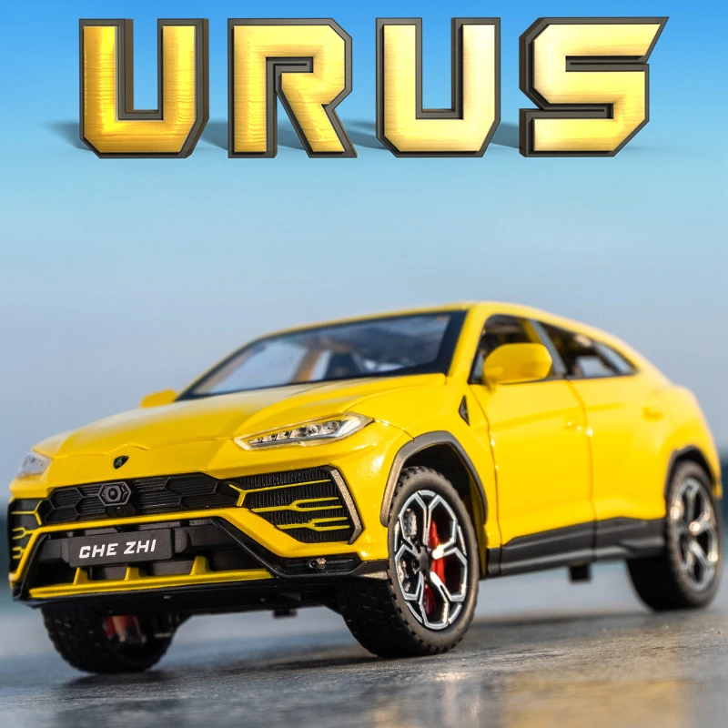 

1:24 Lamborghini URUS Bison SUV Alloy Sports Car Model Diecasts Metal Off-road Vehicles Car Model Sound and Light Kids Toys Gift