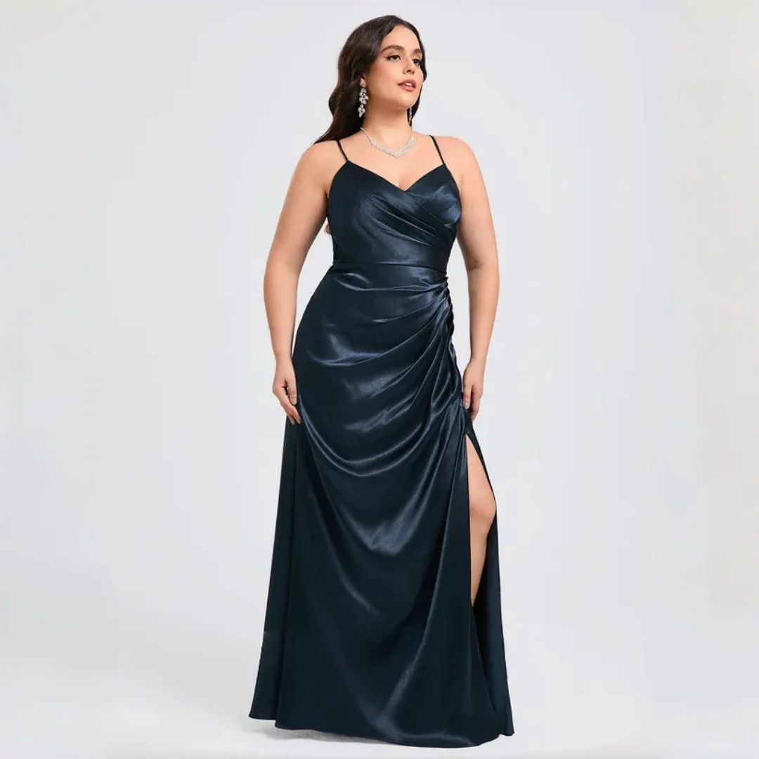 navy-blue-plus-size-satin-bridesmaid-dresses-deep-v-spaghetti-straps-side-ruched-high-slit-floor-length-formal-evening-gown