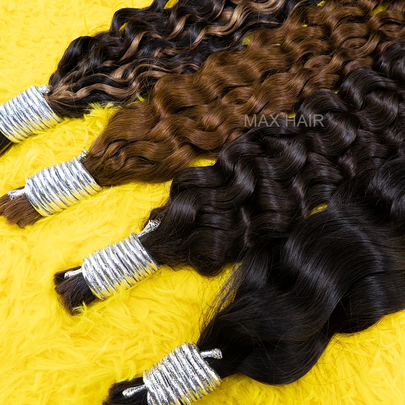 No Weft 100% Human Hair Extensions for Braiding Loose Deep Natural Hair Weaving Beautiful Unprocessed Curly Vietnamese Hair Bulk