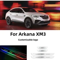 For Renault Arkana XM3 2018-2023 2020 2021 2022 Car Door Sill Light Customized Logo LED Welcome Threshold Pedal Lamp Accessories