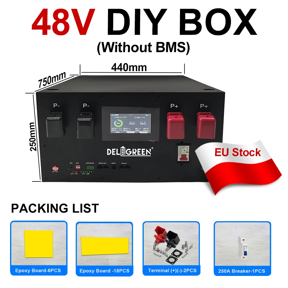 JK BMS V19 DIY Verticale Doos 48V LiFePO4 Batterij Case met 16S 200A 51.2V DIY Kits 280ah 320AH 340AH BT 2A Balancer Nieuwe