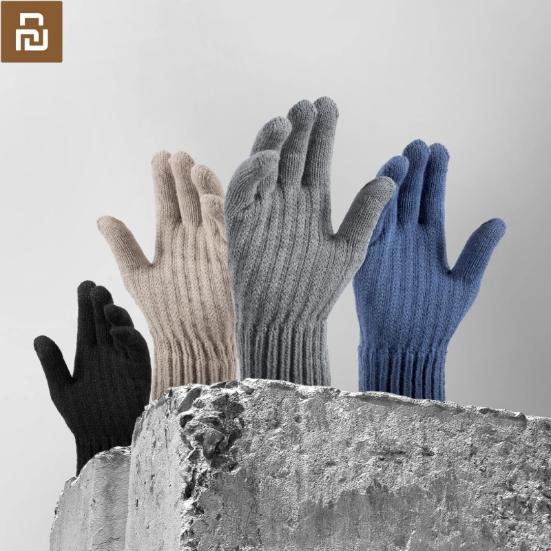 Youpin ASIEURO قفازات شاشة لمس مخملية دافئة قطيفة 3 إصبع شاشة تعمل باللمس تقليد بالسعة شاشة تعمل باللمس مصدات الرياح الدافئة