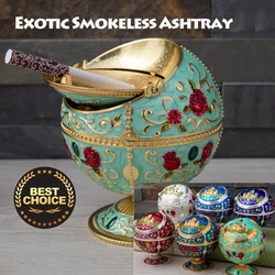 Exotic Antique Sphere Ash Tray Instant Smokeless Ashtray with Lid Cap Cigarette Cigar Portable Accesoires Windproof Smoke Free