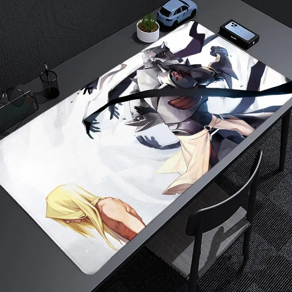 Anime fullmetal alchemist mousepad grande gaming mouse pad lockedge engrossado teclado de computador mesa tapete