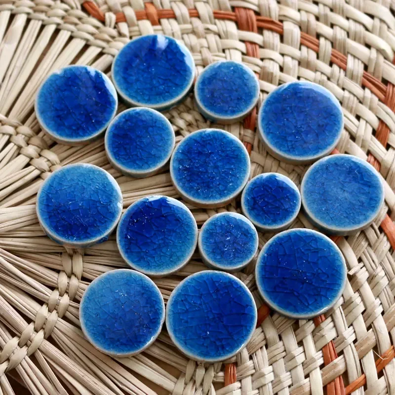 100g Oval Ceramic Mosaic Tiles Piece DIY Mosaic Making Stones for Craft Hobby Arts Home Wall Decoration Leaf Petal Shape Cerd