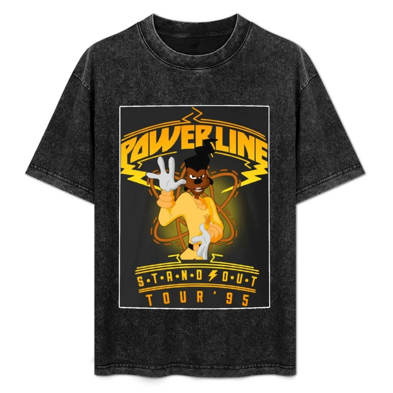 

retro powerline cartoon tour tshirt Classic T-Shirt Casual Basic Street Style T-Shirt