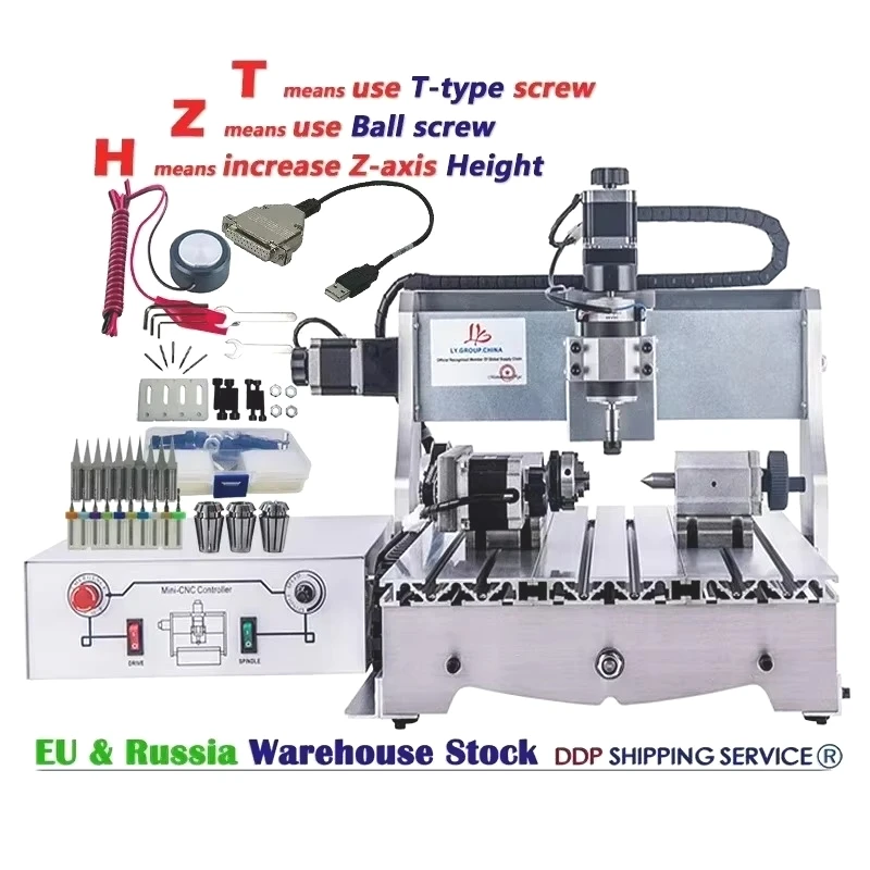 Mini 3020 3040 6040 CNC Router Engraver USB Air Cooling Spindle Ball Screw Aluminum Milling Drilling Machine Wood Lathe Tools