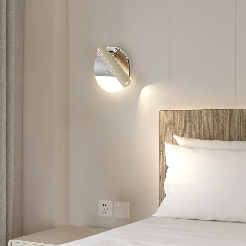 

Medieval wall lamp Bedroom bedside lamp with switch Simple modern wall lamp Bauhaus reading Rotatable decorative spotlight