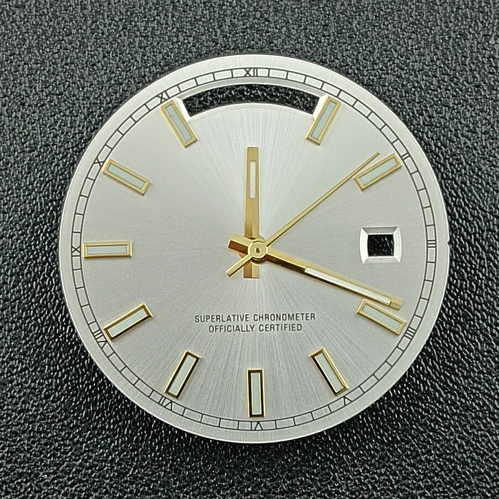 Miyota 8285 mostrador 31mm mostrador de relógio masculino logotipo personalizado mostrador verde luminoso adequado para acessórios de relógio